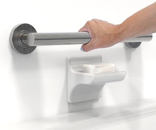 Bath, Shower and Toilet Safety Grab Bar for Seniors and Handicaps, ADA Compliant Mobility Aid Balance Assist Handle, Stainless Steel