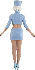 Cosplay.fm Women's Flight Attendant Stewardess Air Hostess Costume Uniform for Retro Party