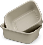 DecorRack 2 Plastic Wash Basins, Large 10 Quart Graduated Bucket, Portable Washbasin for Washing, Cleaning, Foot Bath, Dishes, Face Cleansing Bowl, Cream (2 Pack)