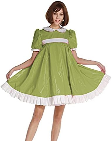 Dress Plus Size PVC Uniform Black Women Dress 7XL Party,Fruit Green,XXXL