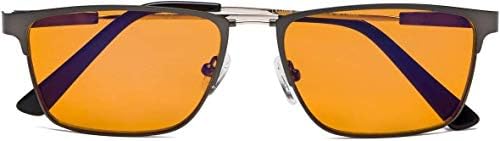 Eyekepper Computer Reading Glasses Blue Light Blocking Memory Titanium (Gunmetal, 1.00)