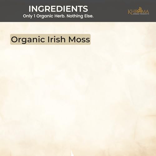 Organic Irish Moss - 2 oz in Glass Bottle - Khroma Herbal Products - Organic Sea Moss