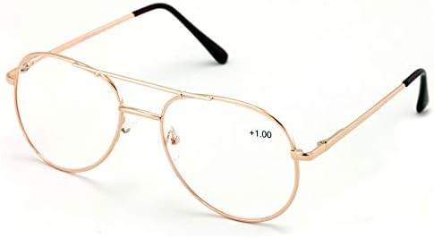 V.W.E. Classic Metal Reading Glasses - Spring Hinge Tear Drop Reader