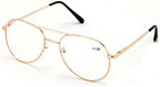 V.W.E. Classic Metal Reading Glasses - Spring Hinge Tear Drop Reader