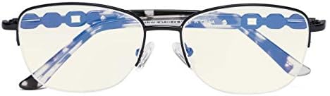 Eyekepper Women Blue Light Filtering Computer Glasses - Half-rim Stylish Reading Eyeglasses - Anti Eye Strain Tired Readers