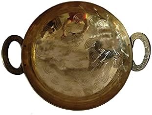 Indian traditional Brassware I Brass Kadahi I Brass Kadai Pots & Pan Cooking Woks I Brass Kadai I Brass Wok I Size: 10 inches