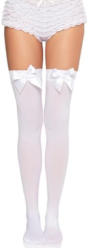 Leg Avenue Women's Satin Bow Accent Thigh Highs
