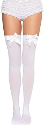 Leg Avenue Women's Satin Bow Accent Thigh Highs