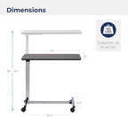 Drive Medical 13003 Non Tilt Top Overbed Table with Wheels, Chrome