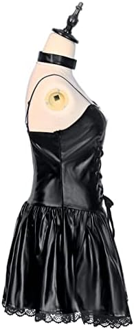 Misa Amane cosplay Faux Leather Goth Dress Outfit Costume Anime Women halloween Clothing Suits