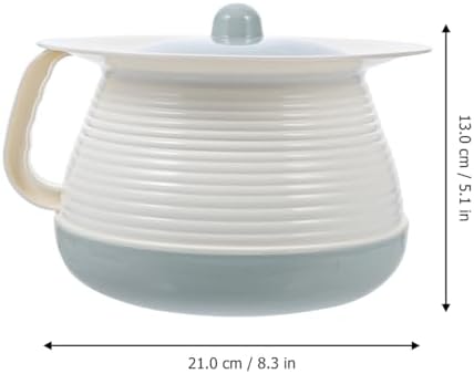 DOITOOL Portable Spittoon with Lid 8.07X8.07X5.31In Plastic Chamber Pot Covered Night Urinal for Home Hospital Use Pee Bucket for Adults and Kids