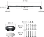 2 Pack 32 Inch Black Shower Grab Bar w/Anti Slip Rubber Grip,ZUEXT Stainless Steel Bath Grab Bar,Bathroom Balance Bar,Wall Mount Safety Handrail Support,Handicap Injury Elderly Senior Assist Handle