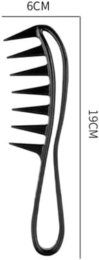 2Pcs Wide Tooth Comb for Wet Curly Wavy Thick Long Hair - Premium Plastic Grip for Wigs, Barber Salon - Large Shark Teeth Anti-Static Hair Combs for Men Women (Black, Grey)