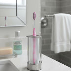 Soft Manual Toothbrush for Daily Teeth Cleaning | Extra Gentle Bristles with Comfort Grip Handle | Single Pack (Pink)