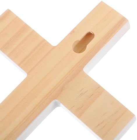 Amosfun Wooden Wall Cross Decoration 8.27 Inch Easter Day Hanging Cross Ornament Religious Wall Decor for Church and Home Living Room Bedroom Decoration