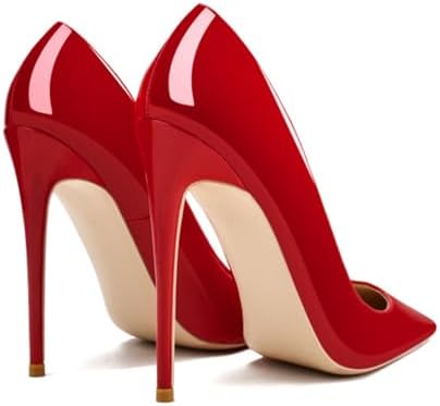 Vujkliy Women's 12CM/4.7IN Stiletto High Heels Fashion Catwalk Pointed Toe Shallow Mouth Shoes