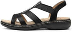 DREAM PAIRS Women's Comfortable Arch Support Dressy Flat Sandals Elastic Open Toe Walking Shoes for Summer