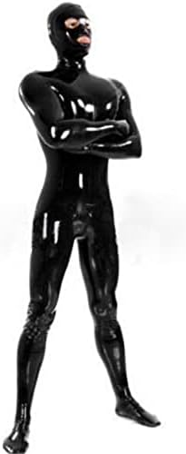 Full Body Latex Catsuit Back Zipper Open Eyes Mouth for Men Tight Rubber Bodysuit Jumpsuit Party Wear