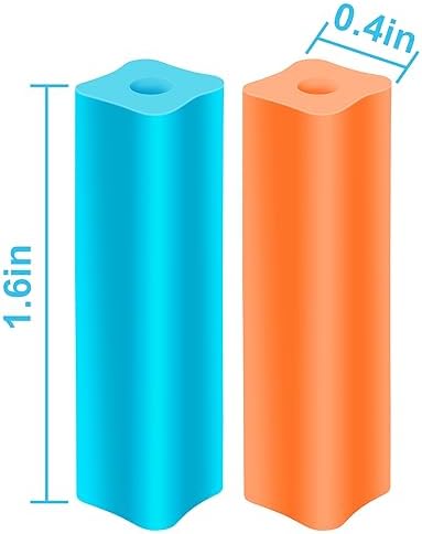 B Rush Medical Grade Silicone Chewie For Invisalign Aligners, Soft And Medium Aligner Tray Seaters, Orthodontic Munchies Teeth Chompers Blue/Orange Unscented with Aligner Removal Tool (2 Packs)