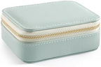 Genuine Leather Travel Pill Organizer Box Case 1 Times a Day for Purse for Women, Cute Medicine Pill Holder Containers for Vitamin Small Weekly Daily 7 Day Am Pm Pill Organizer(Cyan)