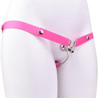 Male Portable Flat Protection Cage with Waist Belt, Special Negative Inverted Cage Set for Sissy Men 3234 -USXA03 (Pink)
