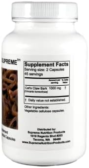 Supreme Nutrition Cat’s Claw Supreme, 90 Pure Cat’s Claw Bark Vegetarian Capsules