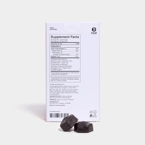 ACTIVIST Manuka Immune Gummies | Raw Mānuka Honey 850+MGO, Elderberry, Rosewater | Dietary Supplement | Gluten-Free | 30 Gummies (180 g | 6.3 oz)