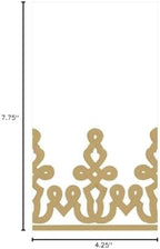 Caspari Dessin Passementerie Paper Linen Guest Towel Napkins in Gold - Two Packs of 12