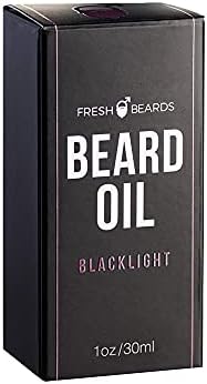Fresh Beards Black Light Beard Oil - Spice, Wood, and Citrus Fragrance - Men’s Beard and Mustache Oil - Soothing Anti-Itch Moisturizer & Softener - Dandruff Prevention & Healthy Beard Growth