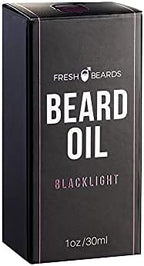 Fresh Beards Black Light Beard Oil - Spice, Wood, and Citrus Fragrance - Men’s Beard and Mustache Oil - Soothing Anti-Itch Moisturizer & Softener - Dandruff Prevention & Healthy Beard Growth