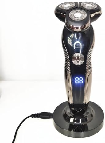 Universal Electric Shaver Charging Stand - Level Round Shape, Deep Design, Wide and Beautiful - Men's Shaver Charger Base in Black