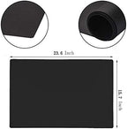 23.6'' by 15.7''Flexible Silicone Placemat Non Slip Waterproof Heat Resistant Dinner Table Black 1PCS