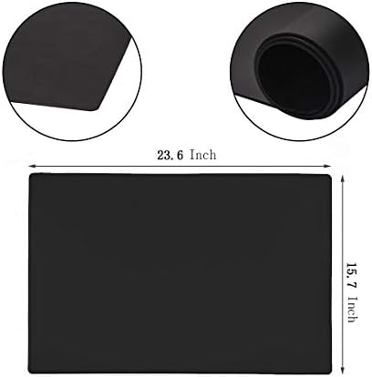 23.6'' by 15.7''Flexible Silicone Placemat Non Slip Waterproof Heat Resistant Dinner Table Black 1PCS