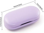 Muf 2 in 1 Contact Lens Case and Glasses Case, Double Sided Design with Mirror, Portable Travel Kit with Tweezer, Remover and Solution Bottle, Purple