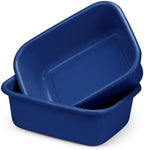 DecorRack 2 Plastic Wash Basins, Large 10 Quart Graduated Bucket, Portable Washbasin for Washing, Cleaning, Foot Bath, Dishes, Face Cleansing Bowl, Blue (2 Pack)
