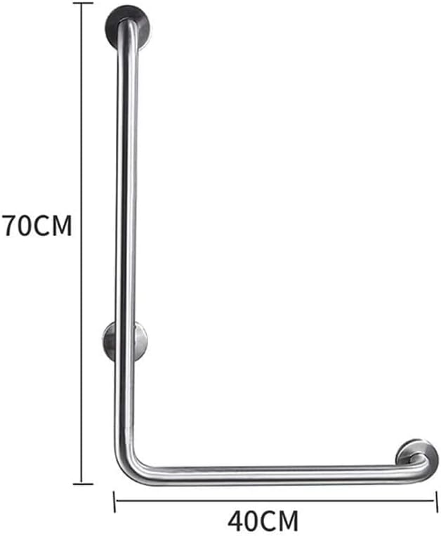 Shower Handicap Grab Bars for Bathroom Wall, L-Shaped Grab Bar, Stainless Steel Bathtub Safety Support Rail,Chromed Armrest,Elderly Disabled Toilet Anti-Skid Safety Handle, Towel Rack (Size : Right)