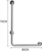 Shower Handicap Grab Bars for Bathroom Wall, L-Shaped Grab Bar, Stainless Steel Bathtub Safety Support Rail,Chromed Armrest,Elderly Disabled Toilet Anti-Skid Safety Handle, Towel Rack (Size : Right)