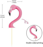 24Pcs Flamingo Cupcake Toppers, Tropical Cupcake Toppers Aloha Cake Decorations for Luau Hawaiian Theme Baby Shower Flamingo Birthday Party Supplies