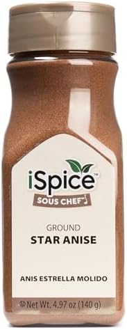 iSpice Ground Star Anise – Aromatic Spice for Cooking & Baking, Kosher, 4.97 oz (140g)
