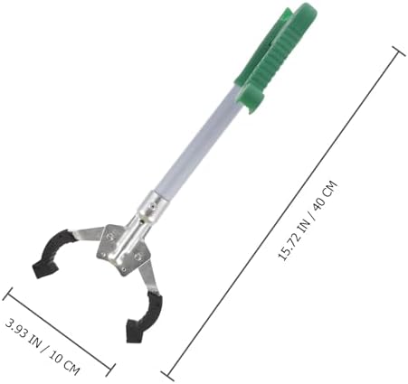 SHINEOFI 40cm Aluminum Alloy Garbage Clamp with Non-Slip Handle, Portable Trash Picker Tool for Outdoor and Indoor Waste Collection, Sturdy Metal Pole Rubbish Grabber