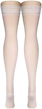 Truform Sheer Compression Stockings, 15-20 mmHg, Women's Thigh High Length, 20 Denier, Ivory, Large
