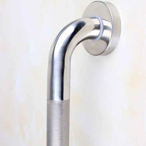 18-inch Knurled Bathroom Grab Bar, Shower Saftey Bar, Toilet Grab bar for Elderly, Door Handle, Anti-Slip Design, Brushed Nickel finishes