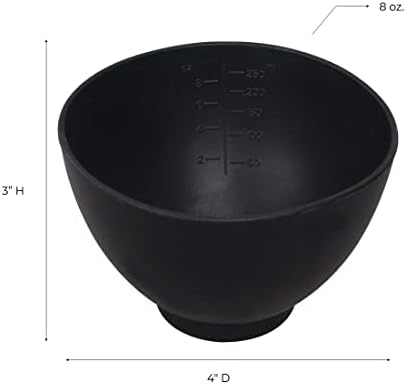 ForPro Professional Collection Silicone Mixing Bowl, Black, Flexible, Odorless, for Mixing Facials, Massage, Body & Other Products, 8 oz