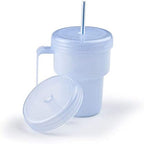 HOMECRAFT Kennedy Cup, Spillproof Adult Sippy Cup with Handle & Secure Lid, 7 oz. No Spill Cups for Hot & Cold Liquids Lying Down, Daily Living Glasses for Disabled,Elderly, Blue (Pack of 1)