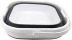 SAMMART 9.5L (2.5 Gallon) Collapsible Rectangular Handy Basket/Bucket (White/Steel Grey)