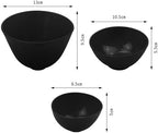 Dental Lab Mixing Bowl, YOUYA DENTAL 3Pcs/Set Flexible Rubber Bowl Cup for Plaster Alginate Impression Plaster Materials Silicone Mixed Bowl Gypsum Dentistry Lab Oral Hygiene Dentistry Tools-Black