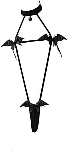 JasmyGirls Anime Lingerie Sexy Devil Cosplay Costume Halloween Micro Bikini Kawaii Bra Panty Japanese Bat Slingshot Gothic Outfit Black
