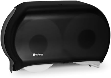 San Jamar - SJMR4000TBK R4000TBK Twin 9" Jumbo Tissue Dispenser, Black Pearl, 12" x 19" x 5.3"