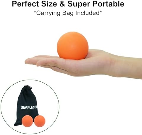 Small Hard Massage Ball 2 Pack. Lacrosse Ball Size Fascia Balls for Trigger Point Deep Tissue Myofascial Release Muscle Relax Plantar Fasciitis Relief Physiotherapy Yoga Pilates (Orange)