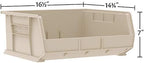 Akro-Mils 30250 AkroBins Plastic Storage Bins, Space-Saving Stackable Bins for Garage, Pantry, Craft Organization, 15" x 16" x 7", Black, 6-Pack